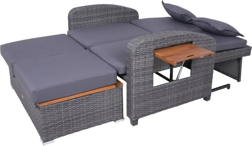 Сив градински диван от изкуствен ратан Bari – Garden Pleasure