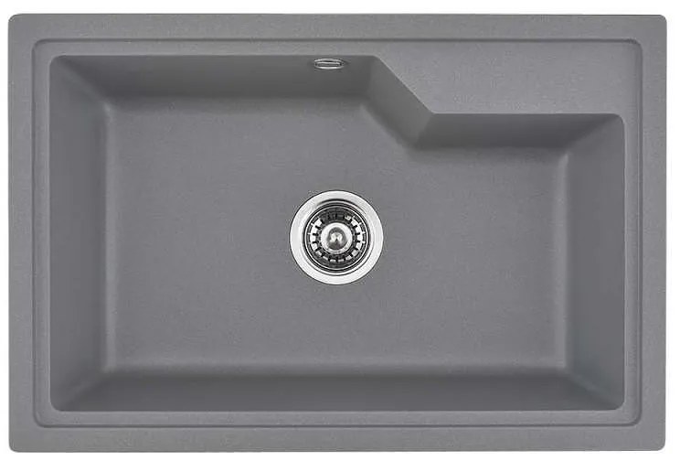 Кухненска мивка ICGS 8315 GRAY, Inter Ceramic, гранит, едно корито, със сифон, 45х22х68см