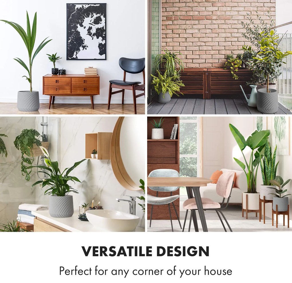 Fox & Fern Heusden, саксия за цветя, Полистоун, подходяща за растения, ръчна изработка