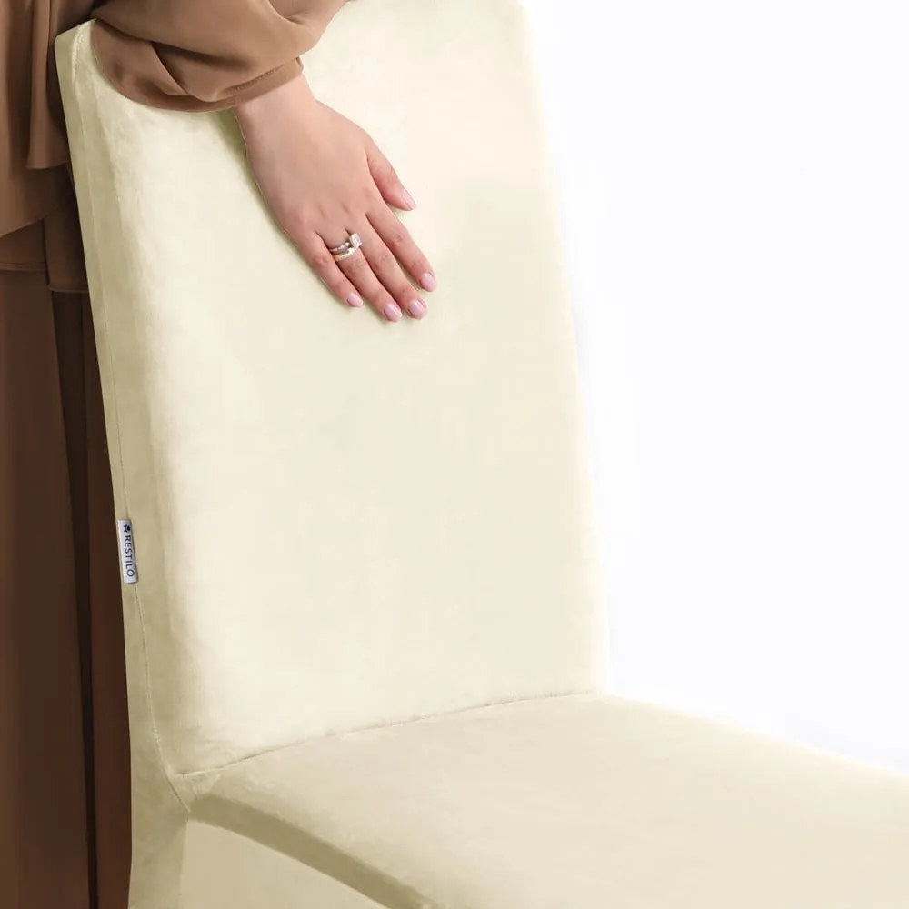 Кремави ластични покривала за стол в комплект от 4 бр. 48 cm Sento – Restilo