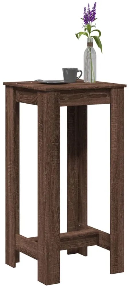 854406 vidaXL Бар маса, кафяв дъб, 51x50x103,5 см, инженерно дърво