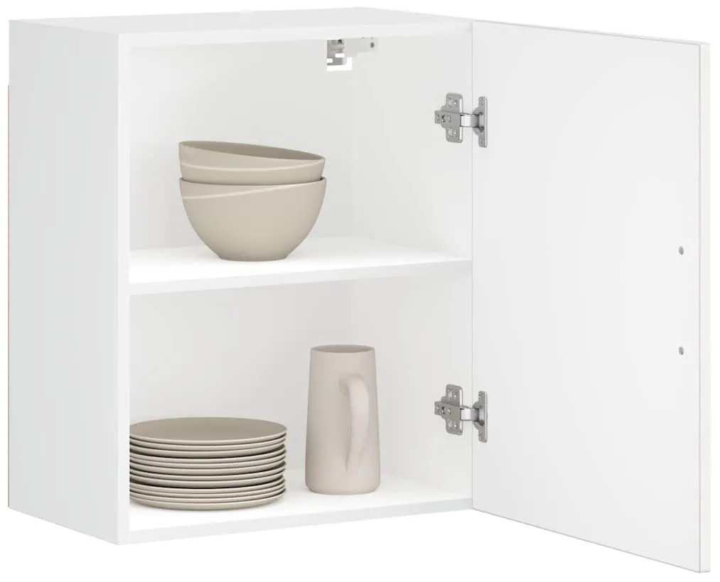 854041 vidaXL Кухненски стенен шкаф Porto, бял гланц, инженерно дърво