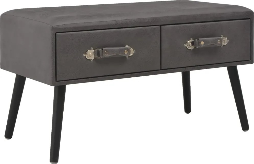 247545 vidaXL Маса за кафе, сива, 80x40x46 см, изкуствена кожа