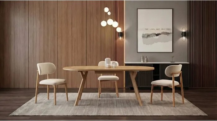 АЛМО Естествен дъб - КРЪГЛА ЛОФТ/ИНДУСТРИАЛНА МАСА ЗА ХОЛ/ТРАПЕЗАРИЯ РАЗТЕГАТЕЛНА