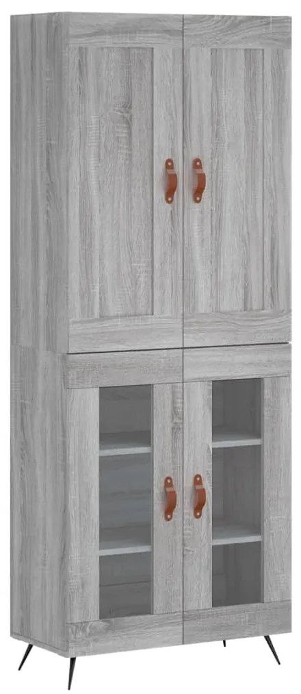 3199599 vidaXL Висок шкаф, сив сонома, 69,5x34x180 см, инженерно дърво