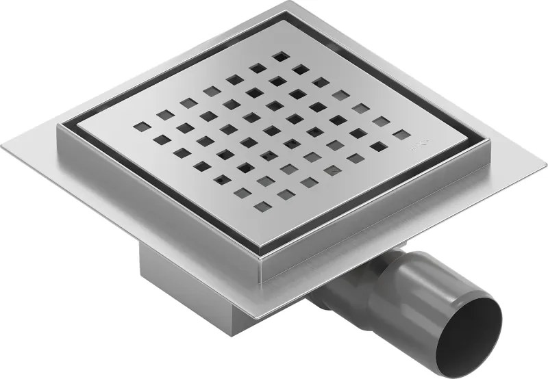 Mexen Flat-Q M08 квадратен подов сифон 15 x 15 см, инокс - 1010515