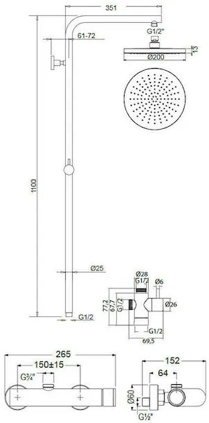Смесител за душ Slim