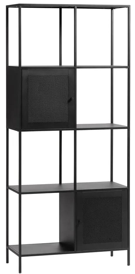 Черна метална етажерка за книги 80x180 cm Malibu - Unique Furniture