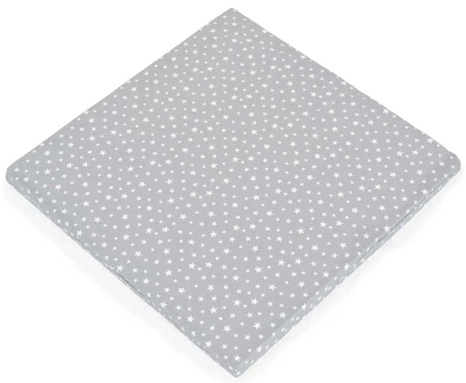 МОНИ HUGZZZ Матрак за кошара за игра 88/88/5 см. COMFORT СИВ/БЕЛИ ЗВЕЗДИ