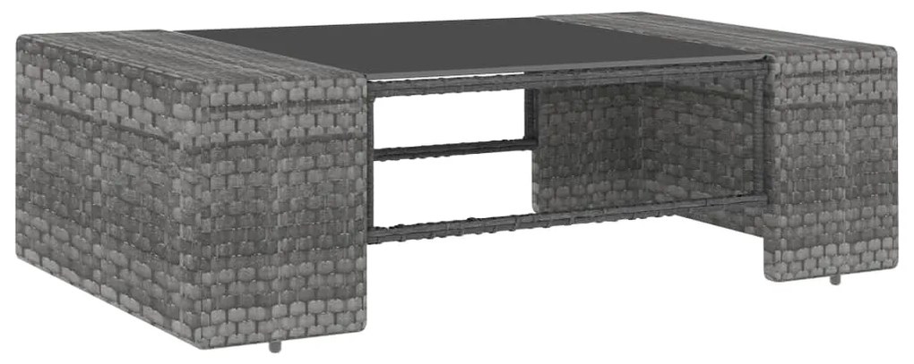 3054607 vidaXL Градински лаундж комплект, 10 части, полиратан, сив