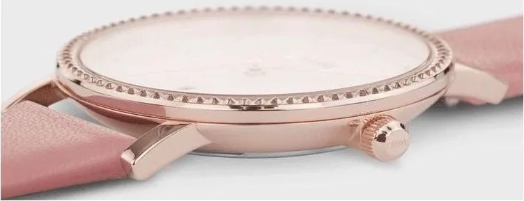 Дамски часовник с розова кожена каишка Le Couronnement - Cluse