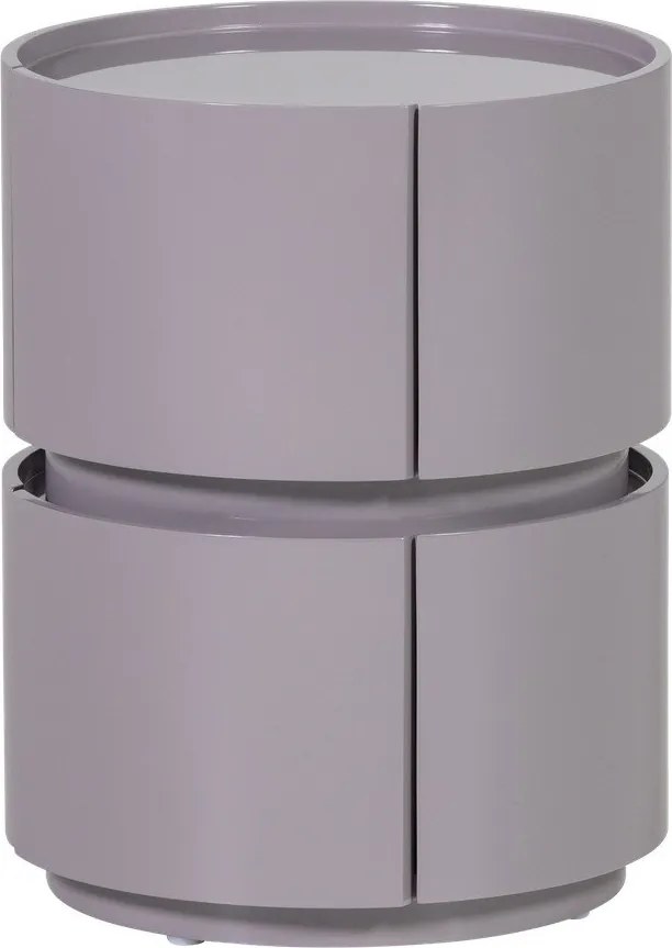 Светлосиво гланцово нощно шкафче Lunex – WOOOD