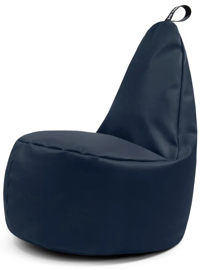 Тъмносин пуф от изкуствена кожа Lull XL – So Soft?