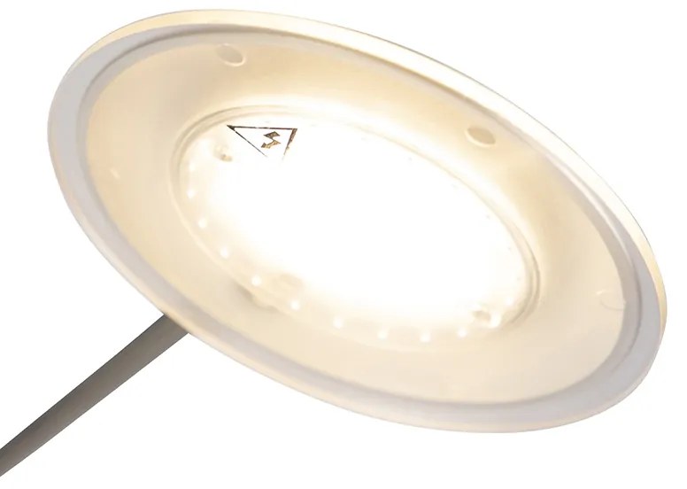 Модерна подова лампа стомана с LED и лампа за четене - Ибиса