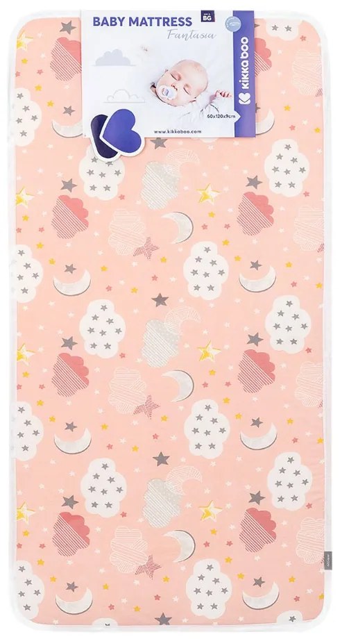 KIKKA BOO Матрак FANTASIA 60/120/9 см CLOUDS PEACH