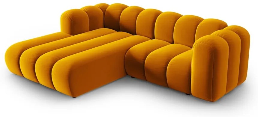Жълт ъглов диван (ляв ъгъл) Lupine – Micadoni Home