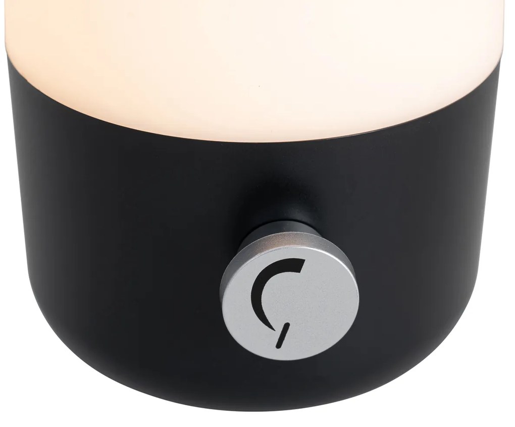 Комплект от 2 настолни лампи за външно ползване черен с бяло, с акумулаторни LED - Haard