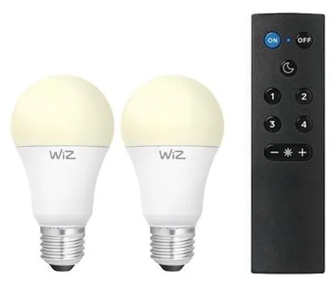 Комплект 2x димируема LED крушка A60 E27/9W/230V 2700K Wi-Fi + дистанционно - WiZ