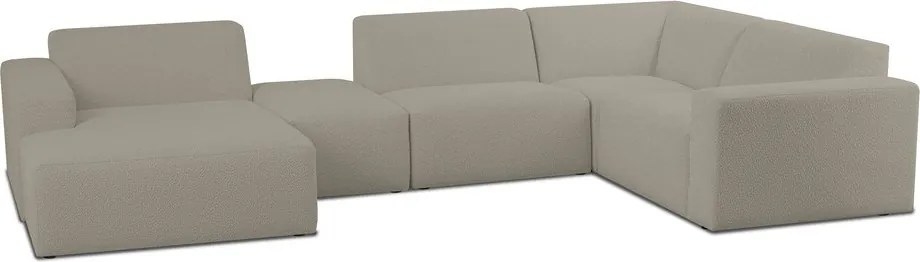 Светлокафяв ъглов диван от букле ("U" форма) Roxy – Scandic