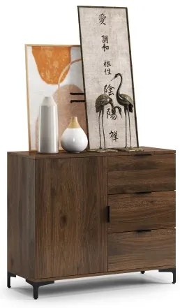 Скрин ЛАНА K-100S Елегантен Орех - СТОЯЩ ШКАФ С ЧЕКМЕДЖЕТА