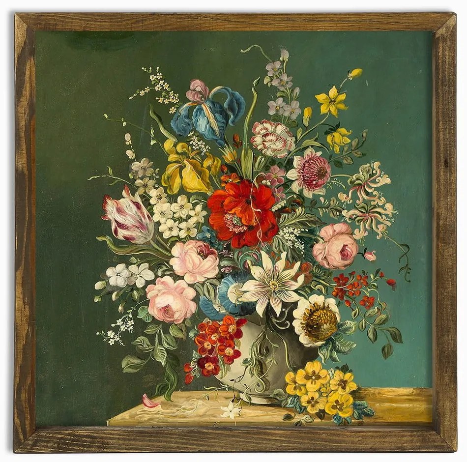 Картина за стена Vintage Flowers, 50 x 50 cm - Evila Originals