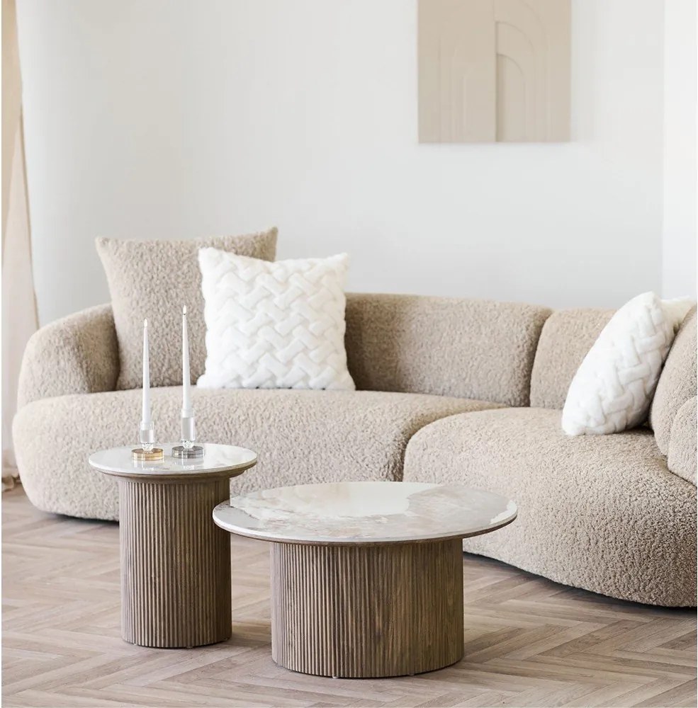 Кръгла странична масичка с плот от имитация на мрамор ø 45 cm Athens – House Nordic