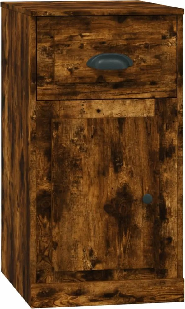 816485 vidaXL Страничен шкаф с чекмедже опушен дъб 40x50x75см инженерно дърво