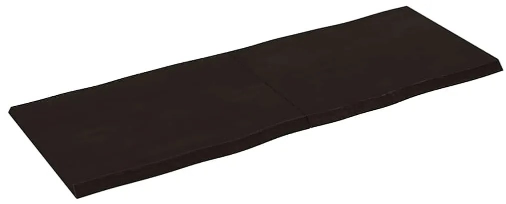 364038 vidaXL Плот за маса тъмнокафяв 160x60x(2-4) см обработен масивен дъб