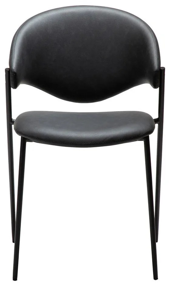 Черен трапезен стол от имитация на кожа Zone – DAN-FORM Denmark