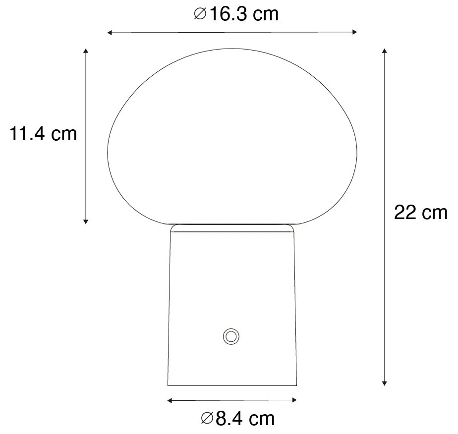 Настолна лампа черна с LED 3-степенна димируема акумулаторна - Louise