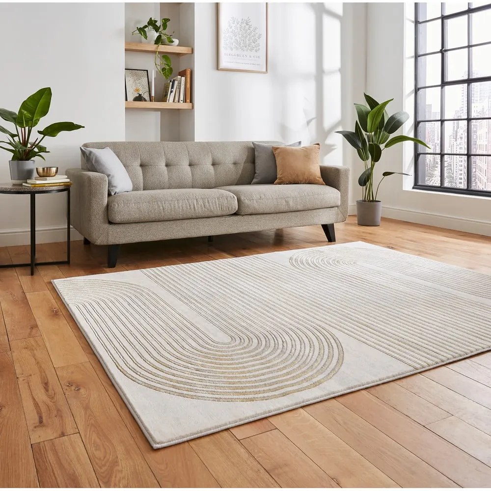 Kилим в светлосиво и златисто 80x150 cm Apollo – Think Rugs