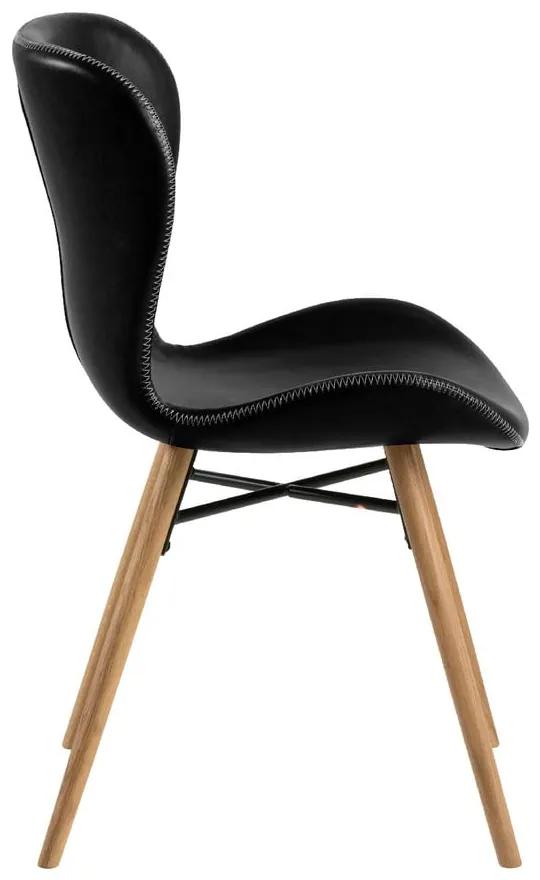 Черен трапезен стол с основа от дъбово дърво Batilda - Actona