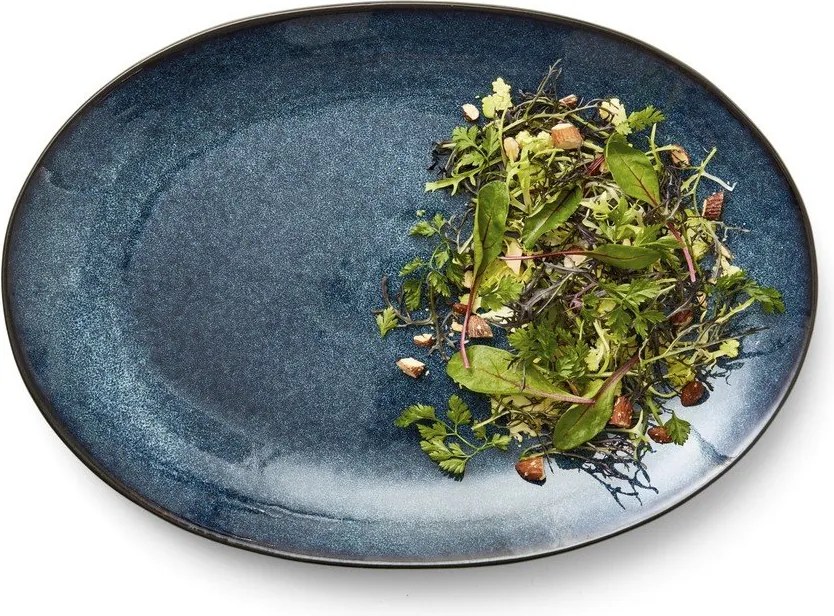 Черна/синя глинена чиния Gastro Dark Blue/Black – Bitz