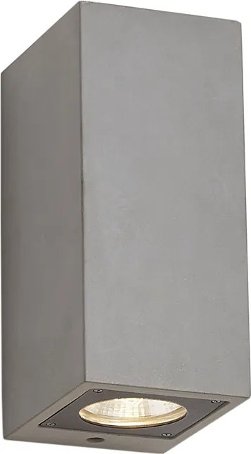 Модерна външна стенна лампа сива 2 светлини IP44 - Pompei