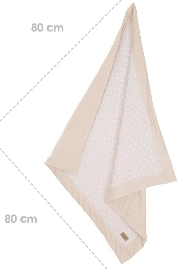 Бежово бебешко одеяло със смес от памук 80x80 cm Frosty Almond – Roba