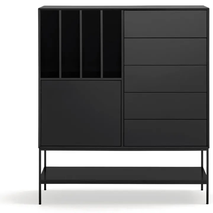 Черно шкафче 120x140x45 cm Platt – Teulat