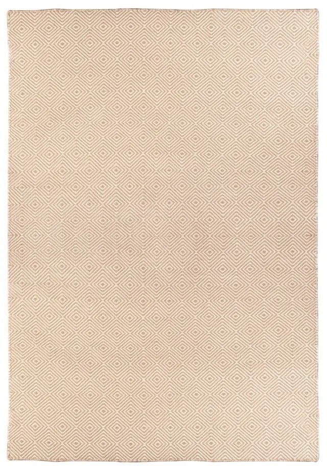 Кремав двустранен килим за открито, изработен от рециклирана пластмаса, 90 x 150 cm Solitaire - Green Decore