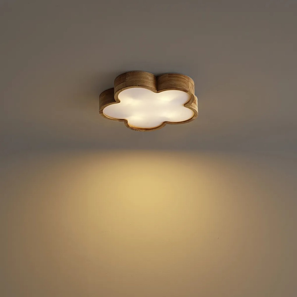 Детска таванна лампа дърво с бяло - Lucille