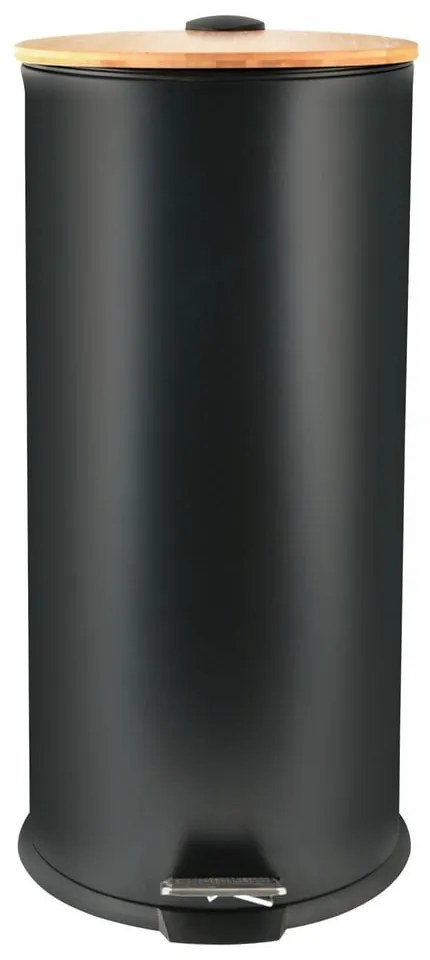 Матово черно стоманено кошче за боклук с педал 30 l Adonis – Spirella
