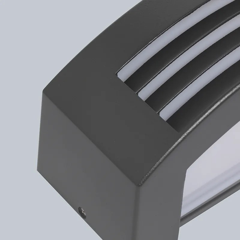 Интелигентна стенна лампа антрацит IP44 с Wifi P45 - Hurricane 1