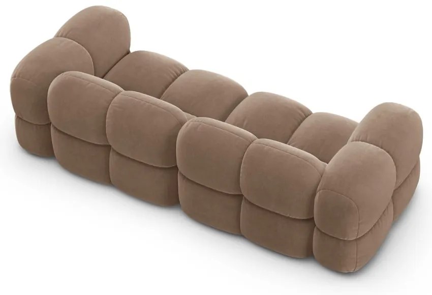 Кафяв кадифен диван 250 cm Loretto – Cosmopolitan Design