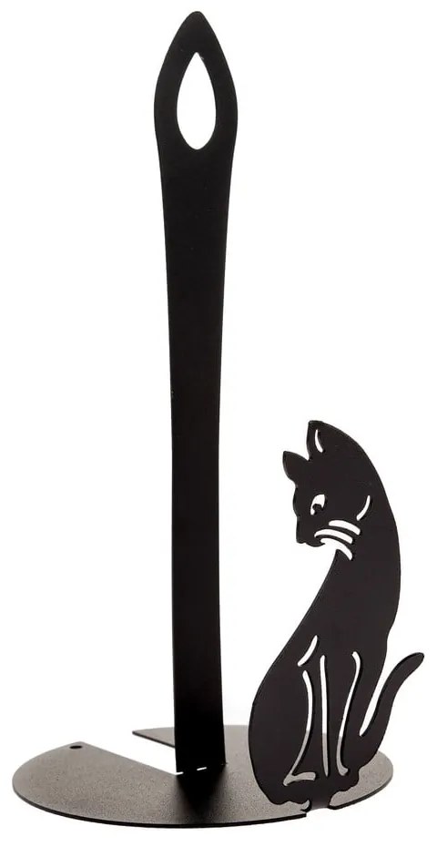 Черна метална стойка за кухненска хартия ø 13 cm – Dakls