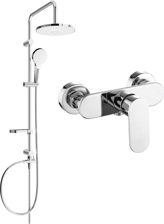 Mexen Erik комплект душ система за стена с пита и душ батерия Milo, хром - 71340205-00