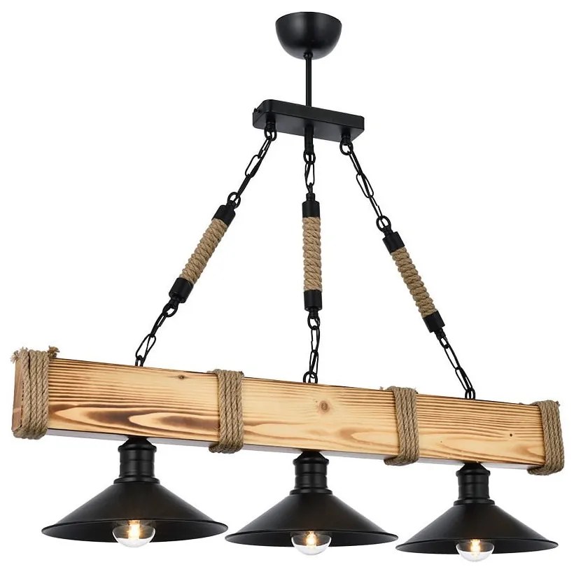 Светлокафяво висящо осветително тяло с метален абажур Kütük Yanık – Opviq lights