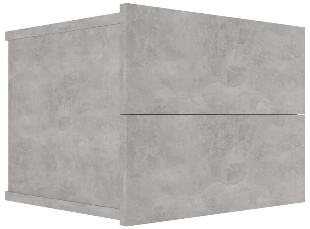 801061 vidaXL Нощно шкафче, бетонно сиво, 40x30x30 см, инженерно дърво