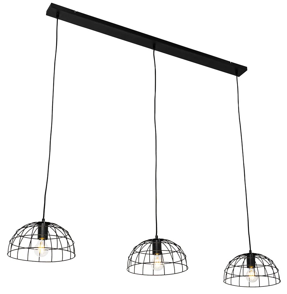 Индустриално висящо осветително тяло черно 3-светлина - Hanze