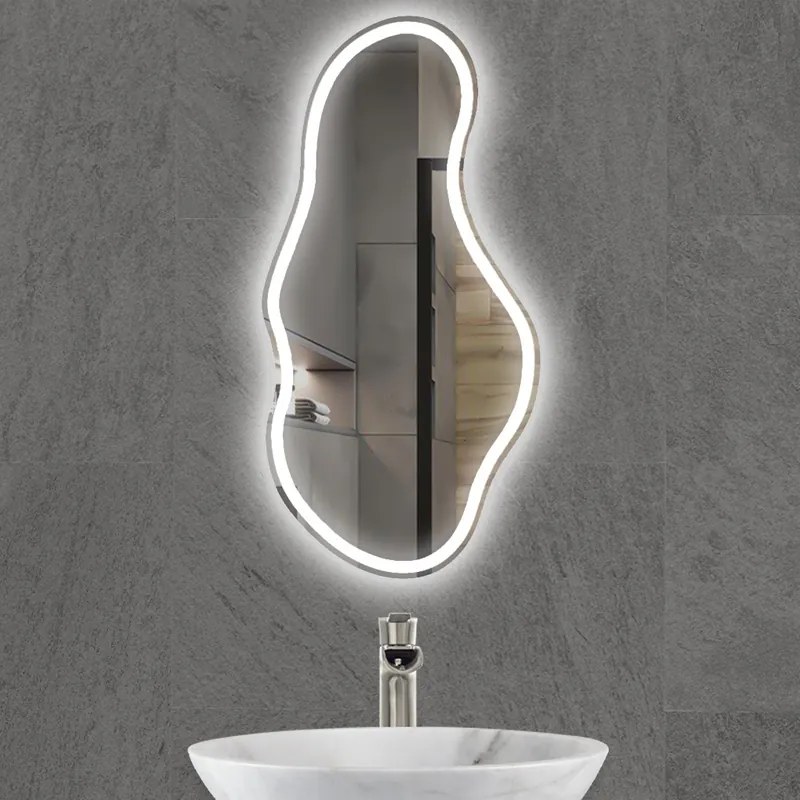Стенно огледало LED осветление LM Mystic Beam, фигурно, 800×1800мм