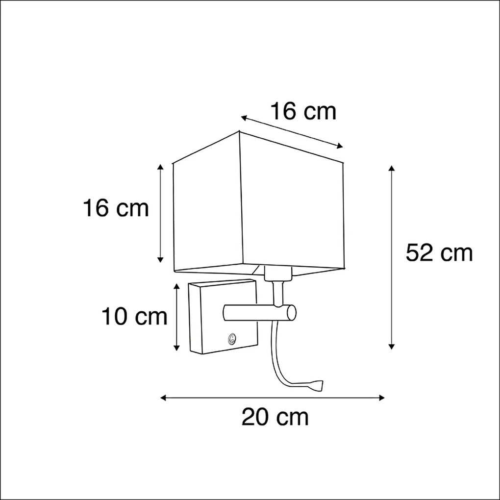 Интелигентна стенна лампа черна с USB с Wifi A60 и GU10 - Zeno