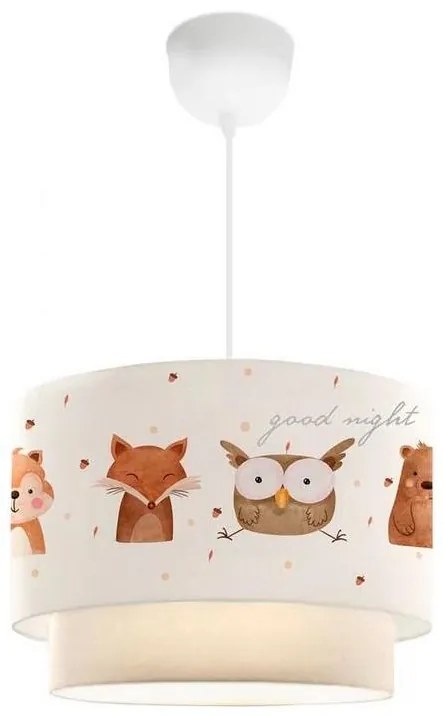 Детски полилей CANDY 1xE27/40W/230V бял/кафяв