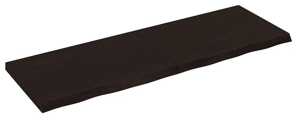 363814 vidaXL Стенен рафт тъмнокафяв 120x40x(2-4) см обработен масивен дъб
